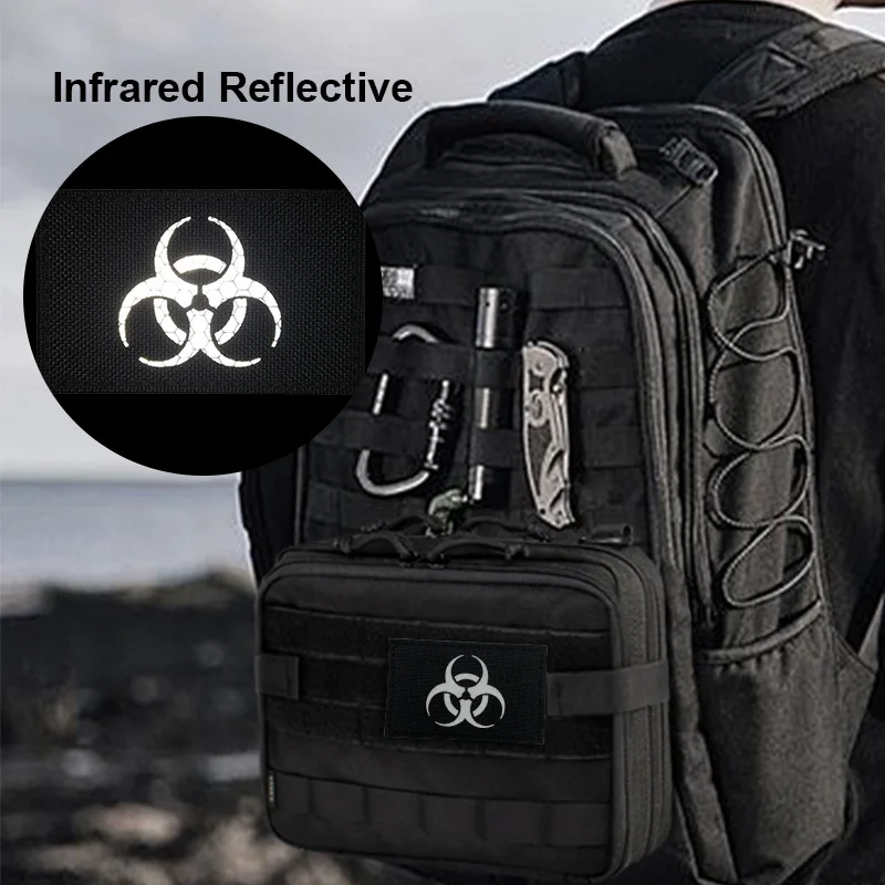 Parches tácticos 3D, insignia reflectante IR en mochila, chaleco, ropa, insignias tácticas de moral DIY, suministros de corte láser con gancho y bucle - imagen 5