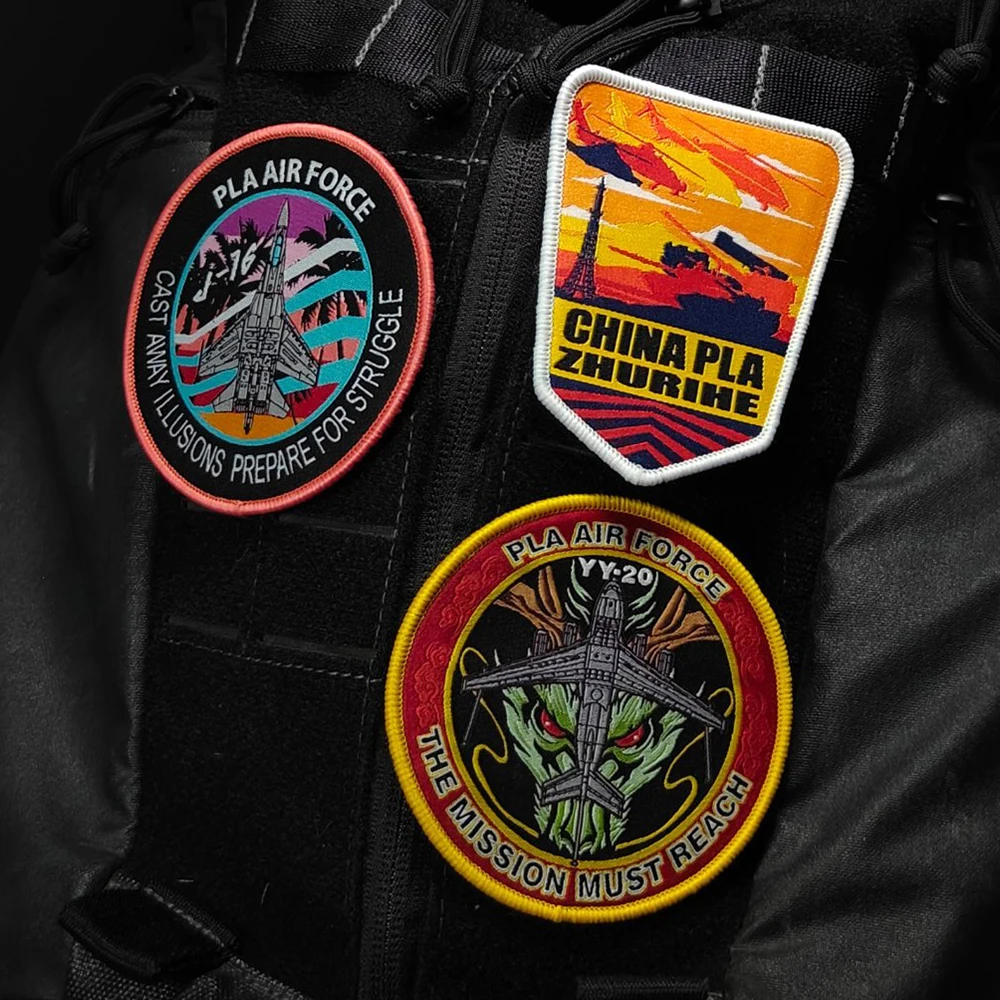 Parche bordado J20S Loyal Wingman J16 Fighter YY-20 ZHURIHE CHINA NAVY J35 Tankers de aire para decoración de ropa y mochila - imagen 3
