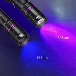 Linterna UV luz negra para verificación fluorescente y manchas