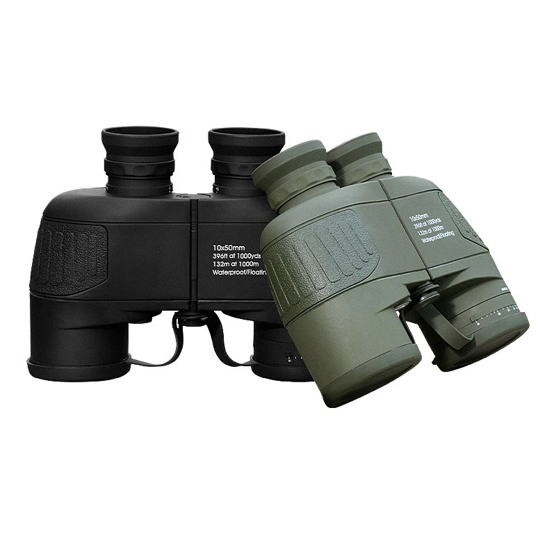 Binoculares 10x50 para adultos, binoculares militares marinos, resistentes al agua con telémetro, prisma BAK4, lente FMC para observación de aves, navegación - imagen 4