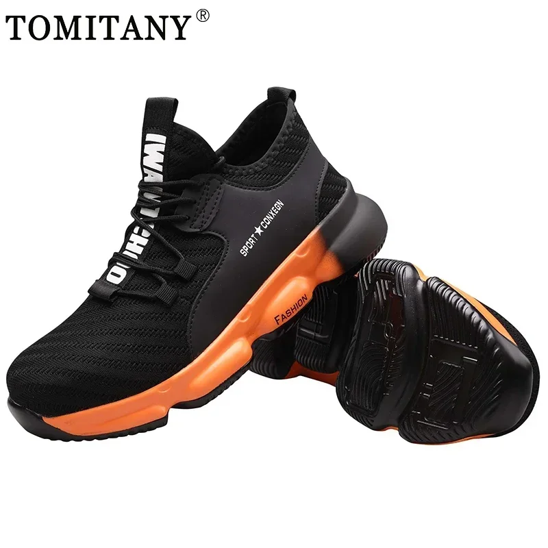 Botas de trabajo para hombre, nuevos zapatos de trabajo ligeros para hombre, botas de seguridad, botas de trabajo antipinchazos, zapatos industriales antigolpes de talla grande 48 - imagen 2