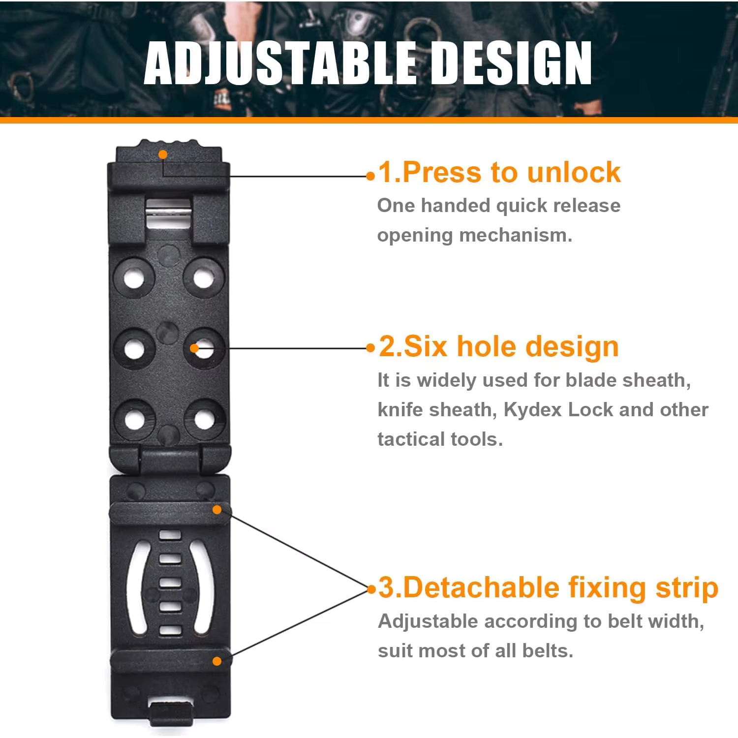 Funda táctica para cuchillo con clip – Portaherramientas universal EDC - imagen 3