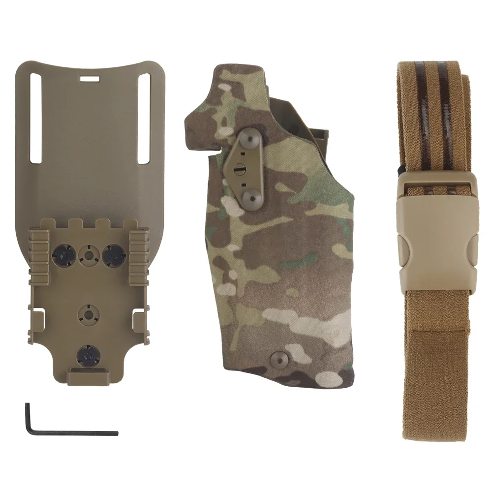 Funda táctica para pistola 6354DO, Compatible con G17 Surefire X300, fundas ultraligeras QLS, adaptador de montaje rápido, cubierta para piernas - imagen 2