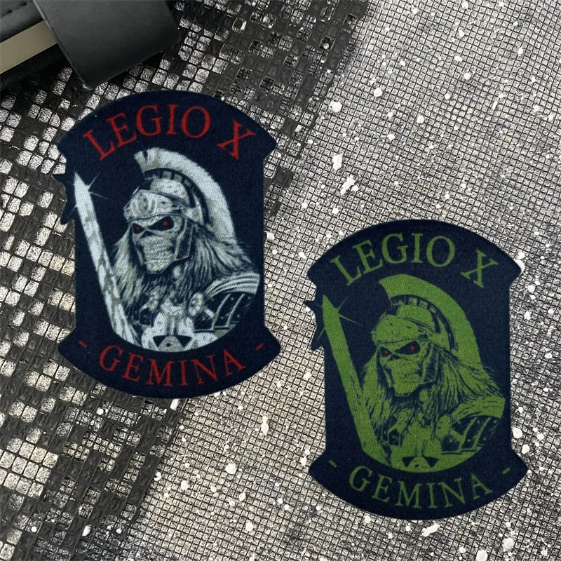 LEGIOX GEMINA esqueleto guerrero impreso moral insignia parche personalidad brazalete gancho y bucle mochila táctica sombrero pegatinas - imagen 2