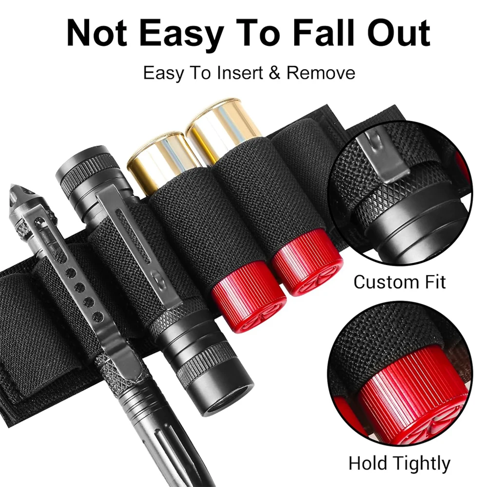 Soporte de carcasa para escopeta, soporte de carcasa para cartucho de Rifle 12/20GA, accesorios para escopeta, sillín lateral adhesivo para escopeta, 2/4 Uds. - imagen 4