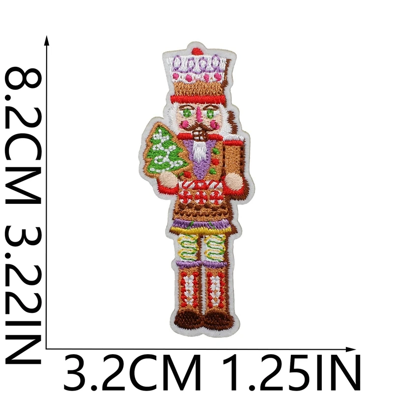 Parche bordado de Cascanueces, muñecos King, parches para planchar, ropa de Navidad, pegatinas de decoración de ropa Diy, parche para sombrero y mochila - imagen 5