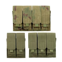 5,56 M4 cuatro cartuchos bolsa individual doble para revistas para M6 AR M4 AR15 Rifle pistola Mag bolsa Molle bolsa chaleco accesorio