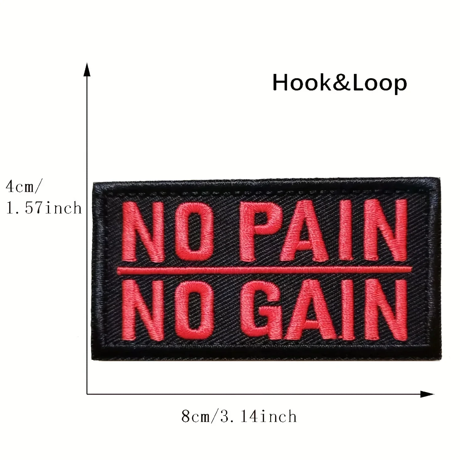 parches velcro mochila tácticos de bordados 1 parche de meme "NO PAIN NO GAIN", divertido aplique de letras bordadas, parche de Velcros para mochilas, chaquetas, chalecos, Molle DIY - imagen 5