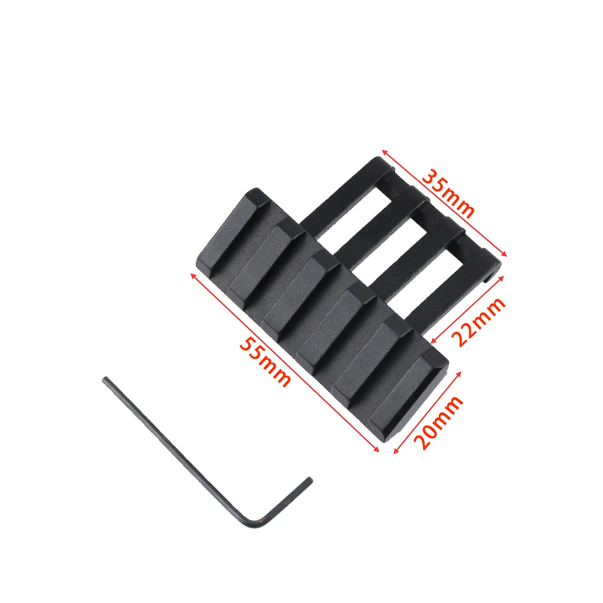 Montaje de alcance táctico de ángulo de 45 grados y 30 grados, riel lateral de aluminio, riel de visión RTS, adaptador de Base de pistola Airsoft de 20mm - imagen 5