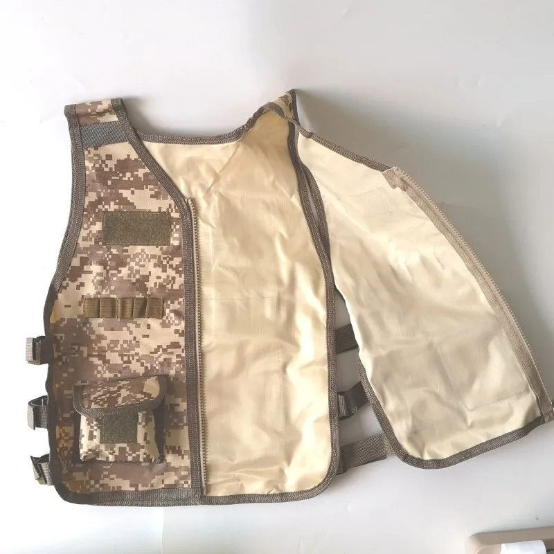 Chaleco militar con múltiples bolsillos para niños, chaleco de camuflaje transpirable de secado rápido para niños, chalecos de juego de caza y aventura al aire libre - imagen 3