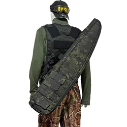 Equipo táctico para caza al aire libre, funda de transporte con protección para Rifle, bolsa de nailon de aproximadamente 98/118cm, mochila de hombro para pistola de aire de tiro Airsoft