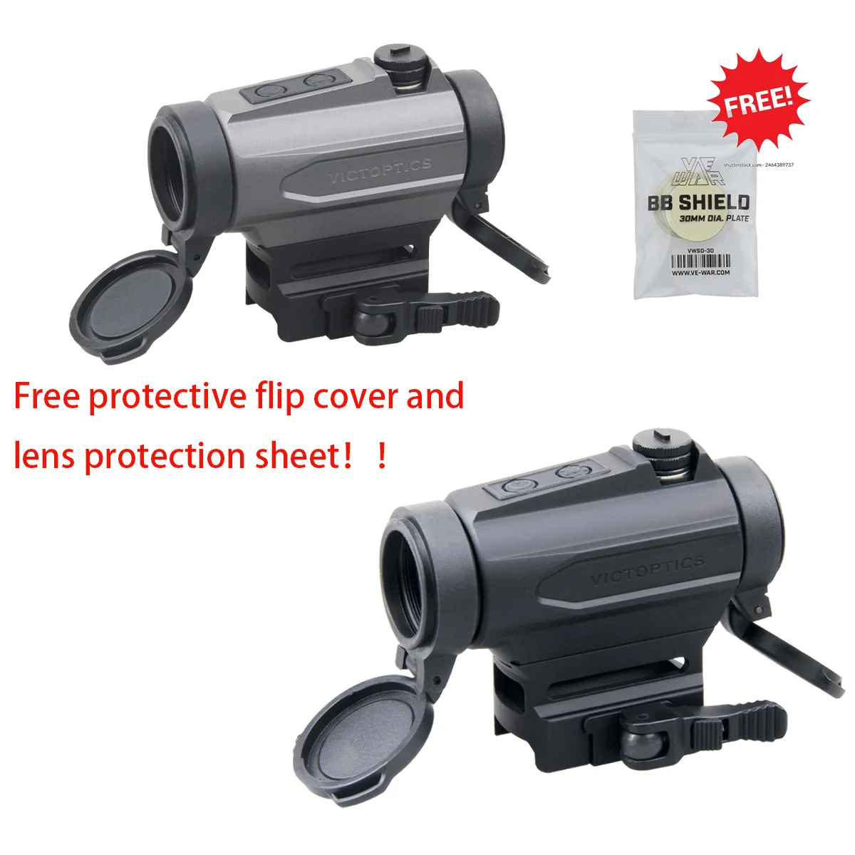 Mira Reflex VictOptics SRD 1x20, Punto Rojo, Tamaño 3MOA, 8 Niveles de Intensidad, Para Airsoft y Wargame, Incluye Protector BB Gratis - imagen 2