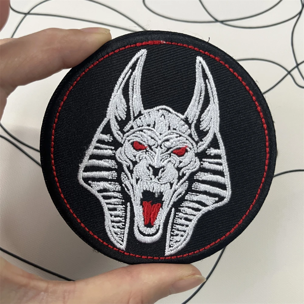 Chevron Anubis insignia de moral táctica bordado parches de gancho y bucle para ropa mochila del ejército militar accesorios pegatina