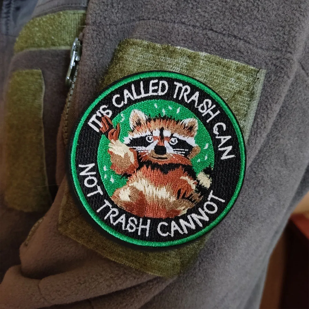 No basura no puede mapache parche táctico divertido gancho y bucle bordado parches moral insignia ejército militar brazalete mochila pegatinas - imagen 5