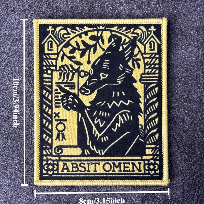 Parche con estampado Floral Vintage de lobo para ropa, insignia de moral táctica, parches militares con gancho, pegatina para mochila, brazalete - imagen 3