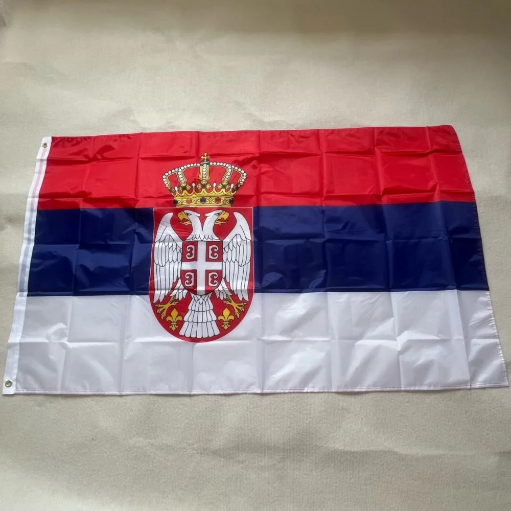 YIXIN-Bandera de Serbia para colgar y volar, banderas de la República Srbija de Serbia, poliéster de alta calidad, 90x150cm, 3x5 pies