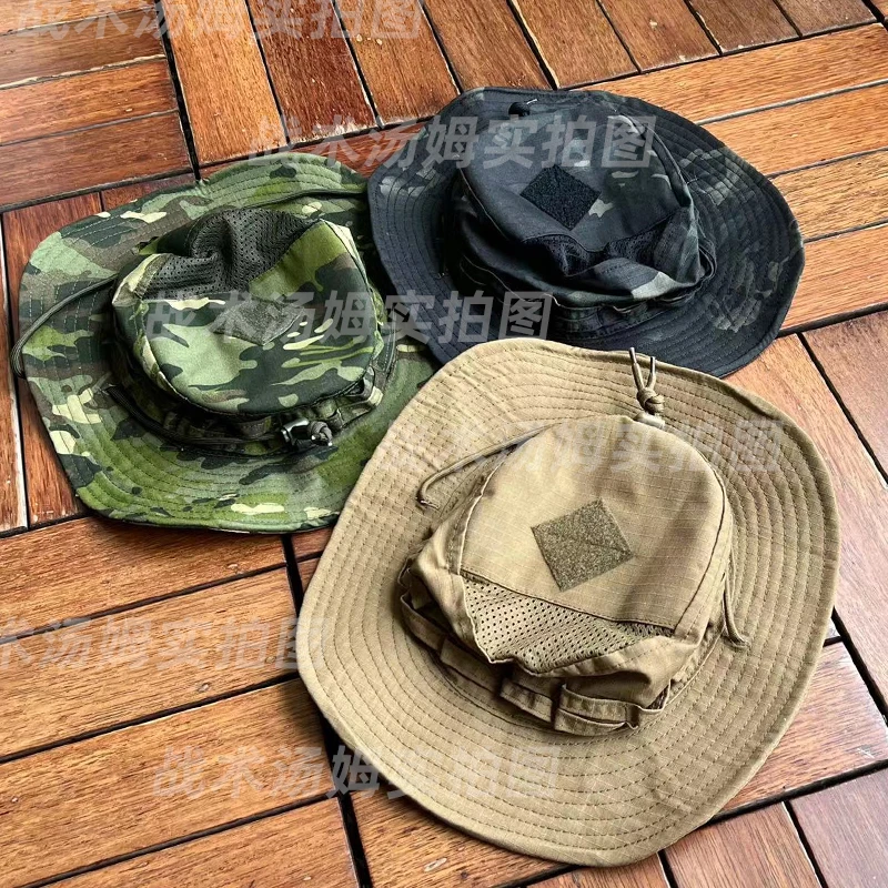 Primavera Verano tela de malla transpirable táctico sombrero de ala redonda MC multi terreno CP todo terreno lobo gorra marrón - imagen 3