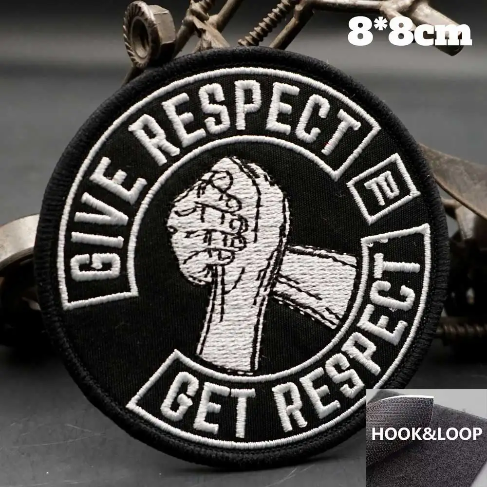 Regalar a la respeto, parches bordados, insignia de motociclista Punk para ropa, mochila, gorras, apliques DIY - imagen 2