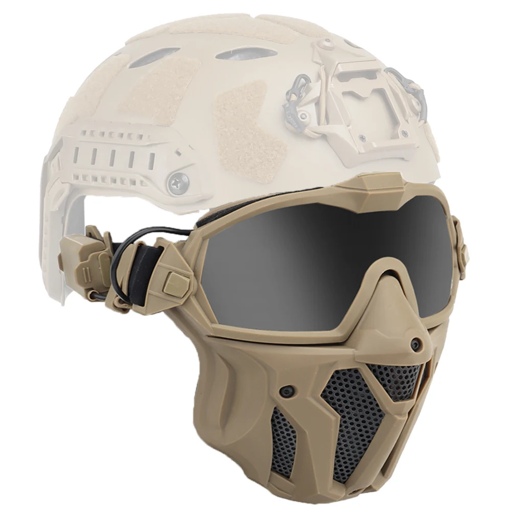 Máscara de Paintball Airsoft con gafas de ventilador antiniebla/transpirable/frío para caza CS juego de entrenamiento Cosplay accesorio de casco rápido