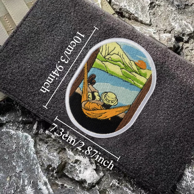 Parche Happy Camp, insignia bordada de moral táctica, gancho y bucle, mochila militar, ropa, accesorios decorativos, pegatina, brazalete - imagen 4