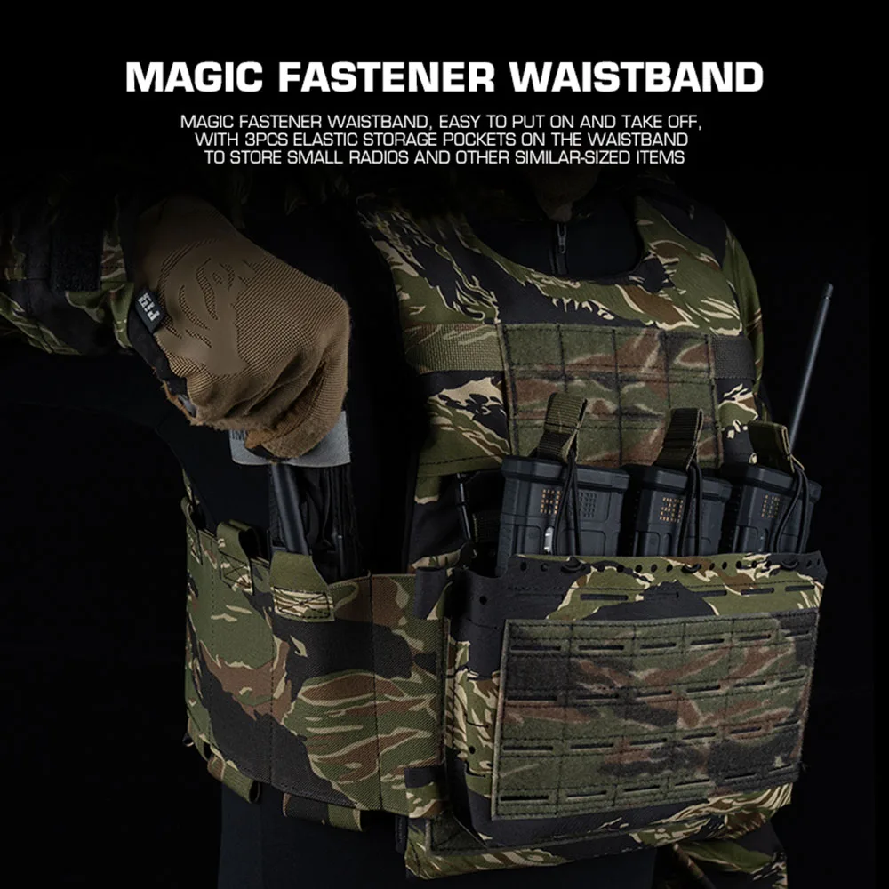 Chaleco táctico LV-119 portador de placa táctica MK5 conjunto de plataforma de pecho chaleco Molle ligero de liberación rápida con bolsa Triple para revistas - imagen 5