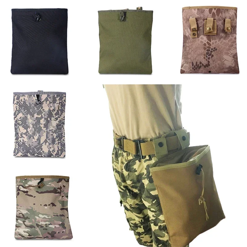 Bolsa táctica de caza Molle con cordón para revistas, bolsa de reciclaje plegable grande, bolsa de basura, paquete de almacenamiento de municiones al aire libre - imagen 2