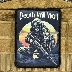 Parche táctico calavera Reaper - gancho y bucle para mochila