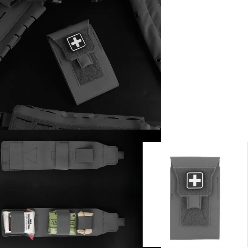 Botiquín de primeros auxilios NANO portátil, bolsa de transporte diaria de bolsillo con sujetadores de gancho y bucle, capacidad para primeros auxilios al aire libre y diario