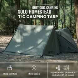 OneTigris-candelera de acampada para supervivencia, terileno de alta resistencia, lona de viento de algodón, refugio solar, lona de cocina al aire libre, accesorio para tienda