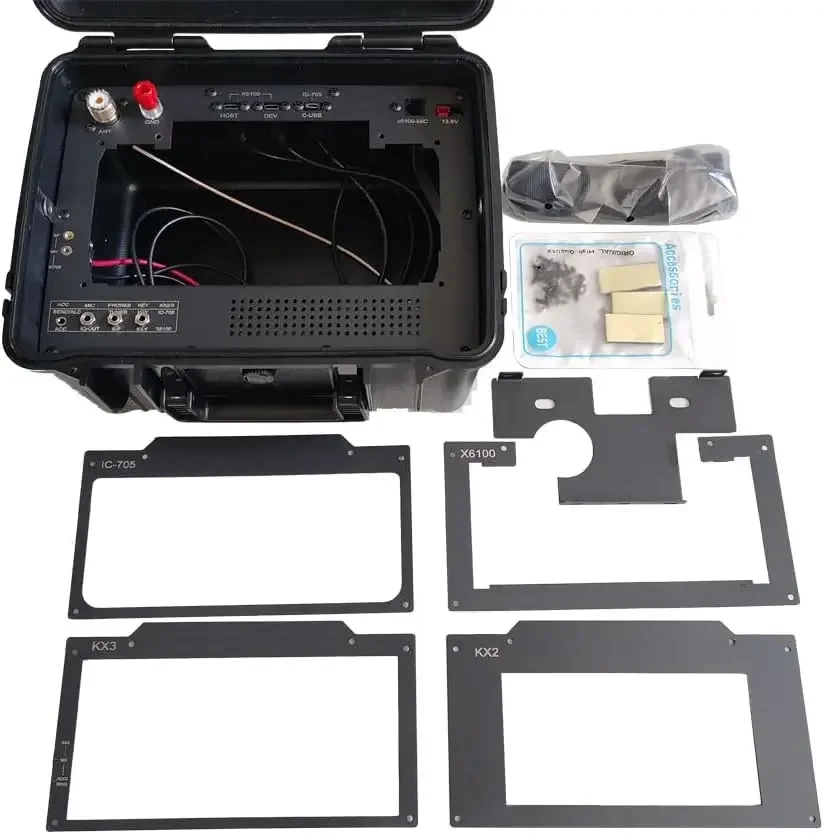 X6100 Elecraft Kx2/3 Icom705 Caja de radio 4 en 1 Enlace de comunicación de emergencia Funda impermeable correa de hombro con integración de panel - imagen 2