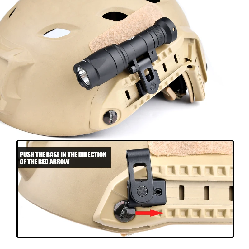 Casco táctico M300 M600, Base de luz Airsoft, arma, linterna Scout, montaje rápido, caza - imagen 3