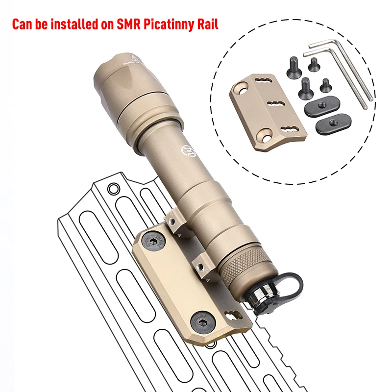 Linterna táctica serie ARIS WADSN Surefir M300 M600, montaje de explorador compensado, accesorio de caza Airsoft compatible con Base de riel Mlok Keymod - imagen 5