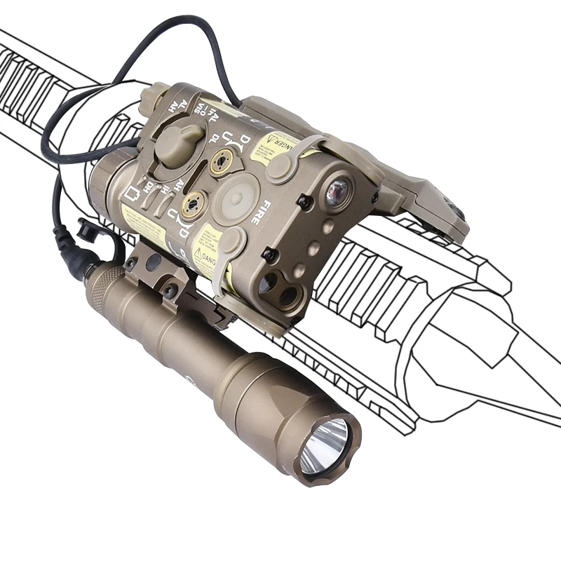 WADSN Airsoft NGAL todo Metal rojo verde azul IR indicador láser linterna táctica Surefir M300 M600 luz de explorador para caza CS - imagen 5