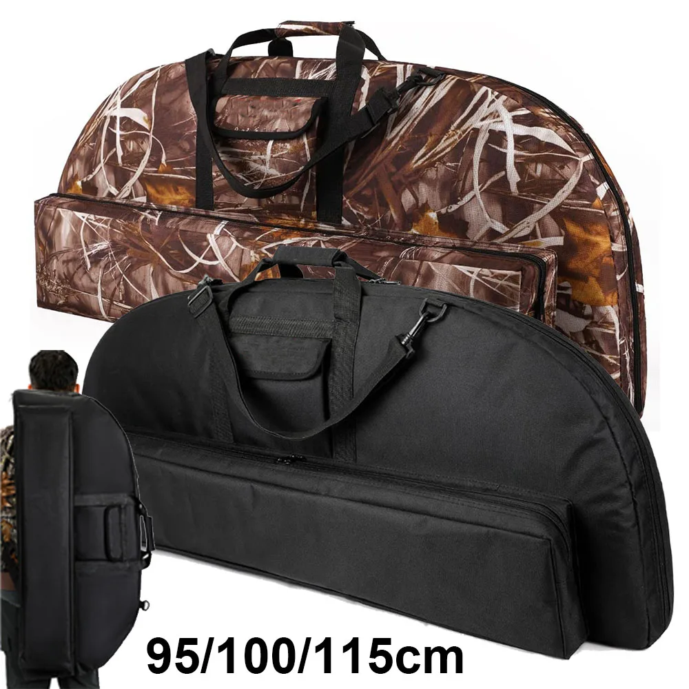 Bolsa para arco compuesto de 95/100/115cm, estuche para arco compuesto de tiro con arco con bolsa para flechas, mochila de almacenamiento portátil para arco y flechas para caza - imagen 2