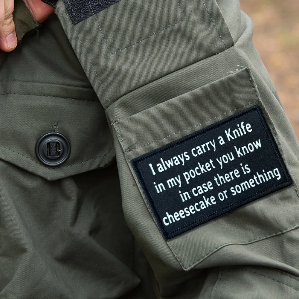 Parches de Meme "I Carry A Knife EDC", parche de gancho y bucle, brazalete moral, insignia de moral del ejército militar, pegatinas tácticas para mochila