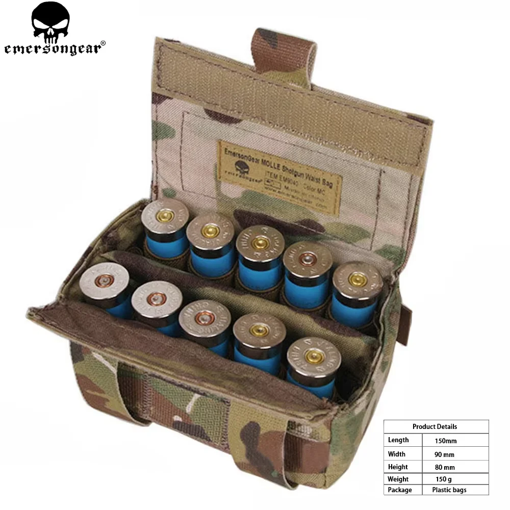 EMERSONGEAR-bolsa de carcasa para escopeta, portador de munición, soporte de recarga, bolsa Molle para caza táctica de Paintball EM9040