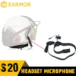EARMOR S20 micrófono de orejera de tiro, banda para el cuello/micrófono de conducción ósea, adecuado para auriculares tácticos M32/M32H