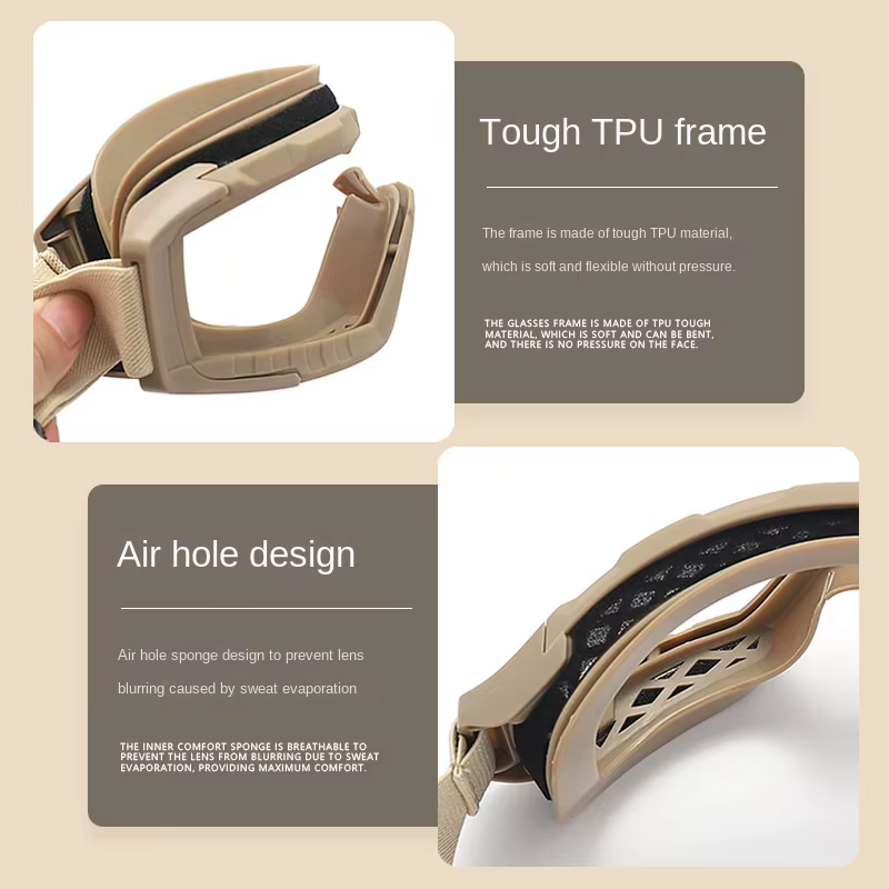 Gafas tácticas exteriores con lentes UV400 – protección polvo y viento - imagen 5