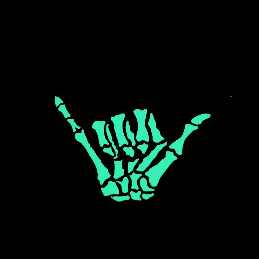 Parche de reflexión infrarroja de dedo de Calavera, parches tácticos luminosos de cazador de demonios, pegatina de tela militar para exteriores, brazalete de gancho y bucle - imagen 2