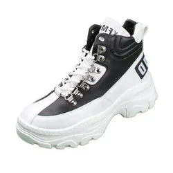 Botas tácticas blancas para hombre con suela gruesa y altura interior