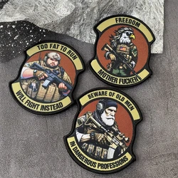 Parche táctico con estampado de Rifleman M4, insignia de moral de soldado del ejército de EE. UU., parches con gancho y bucle, pegatina para mochila militar de hombre gordo de águila