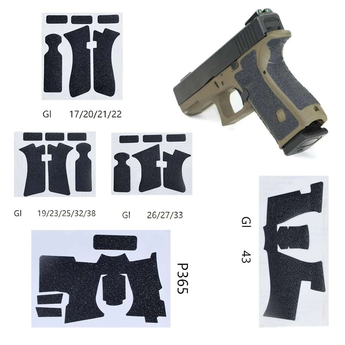 Funda táctica Glock y Sig P365 9mm – antideslizante con cinta envolvente