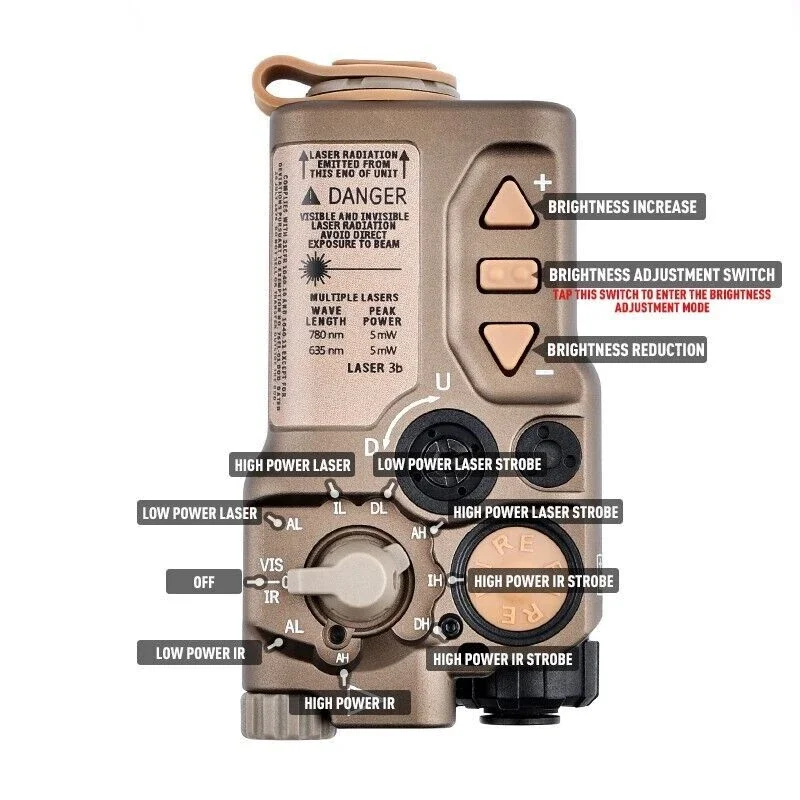 Linterna táctica de caza SF Surefir M600 RAID X Metal rojo verde azul láser IR Strobe AXON de doble función interruptor LED lámpara de exploración - imagen 3