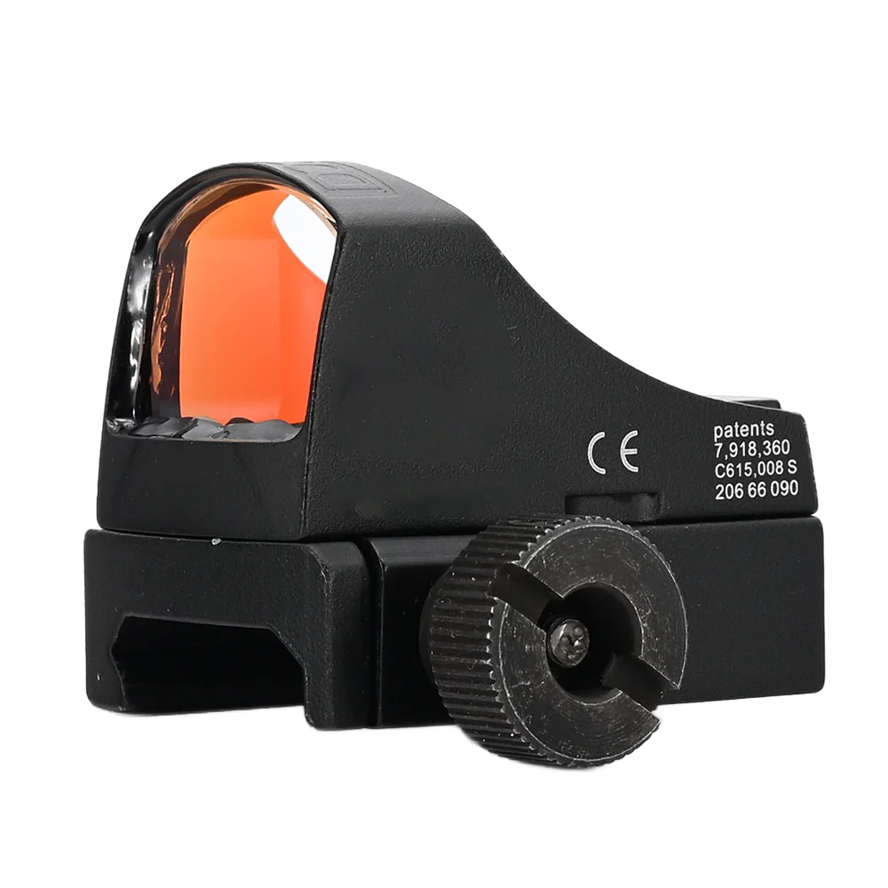 1 mira de pistola de punto rojo de aluminio ligero con control de luz ambiental y base de riel Picatinny de 20 mm