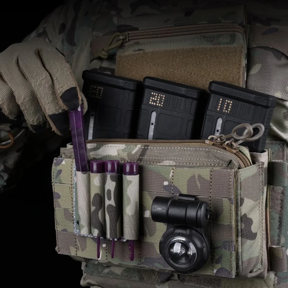 Bolsa de almacenamiento para palos luminosos, soporte para palos de luz fluorescente, soporte para chaleco táctico, bolsa Molle colgante para el pecho - imagen 5