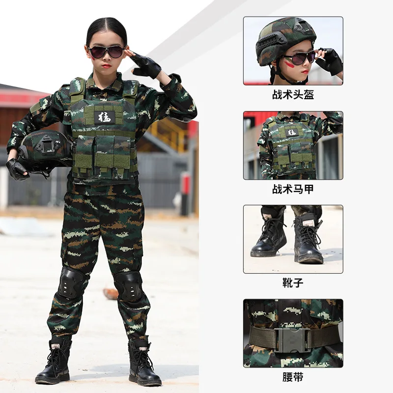 Traje de camuflaje para niños, disfraz de primavera al aire libre, campamento para hombres y mujeres - imagen 2