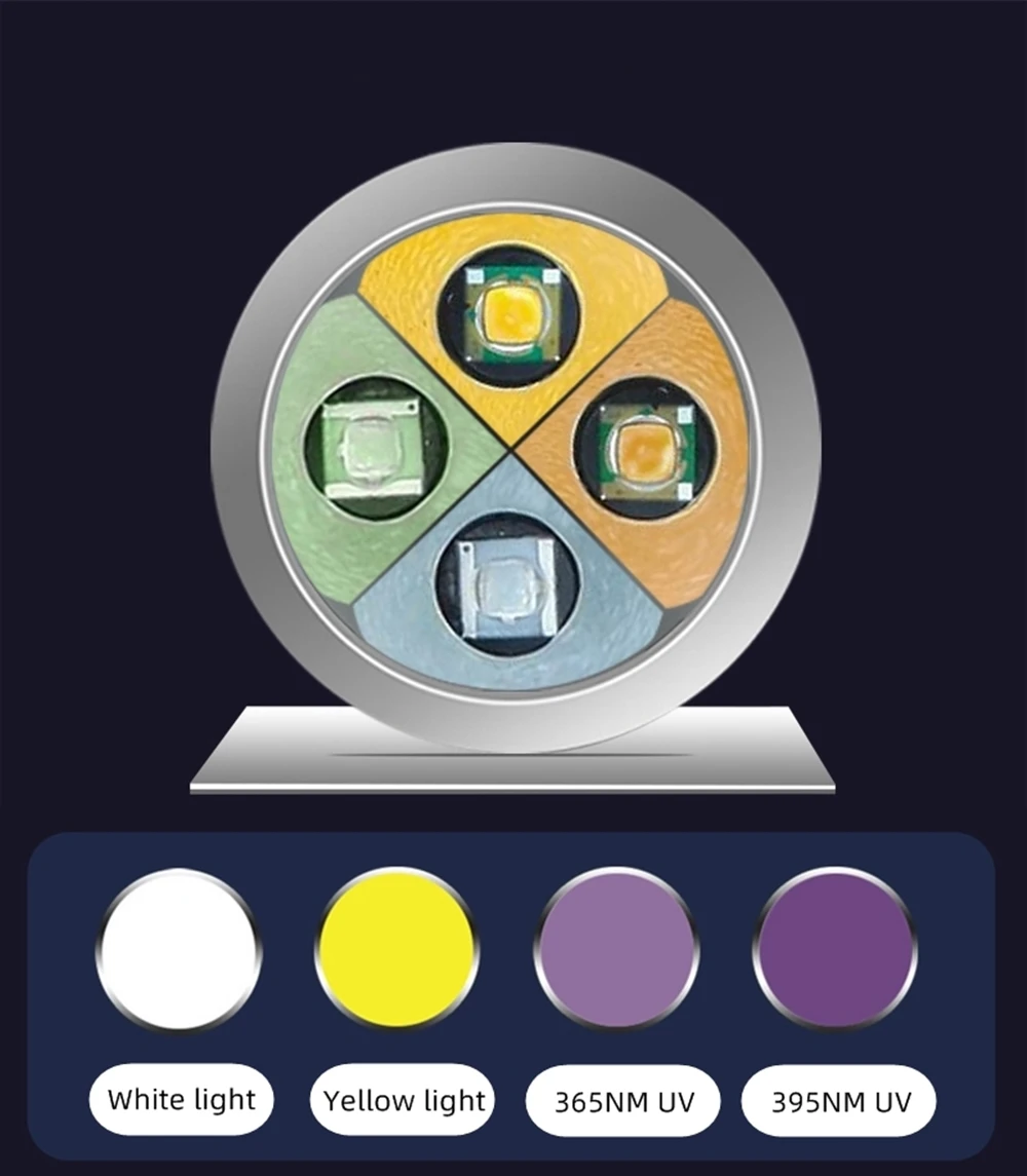 4 en 1 LED UV 365nm Detector de Jade luz recargable Esmeralda joyería gemas identificación ámbar linterna amarilla 395nm antorcha Lam - imagen 3