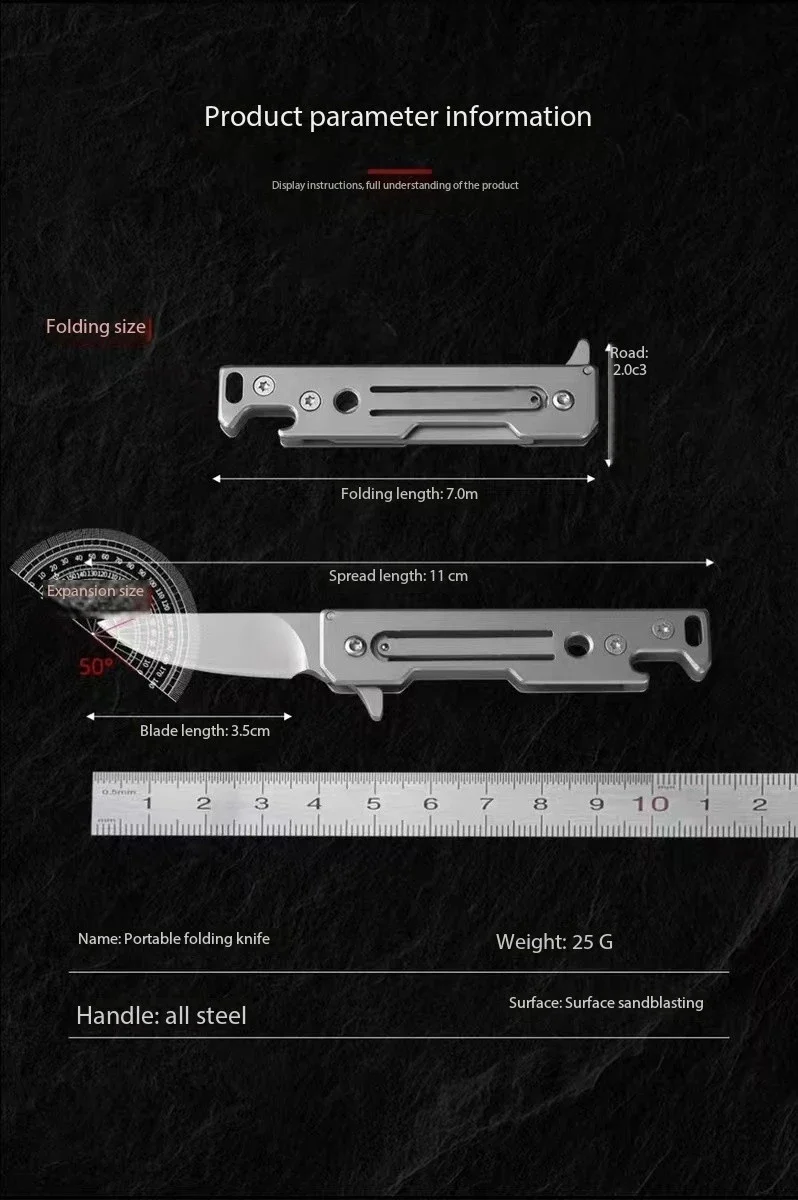 Mini cuchillo plegable con diseño compacto