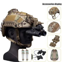 Juego de casco táctico Airsoft, cubierta de casco rápido, modelo PVS31, soporte L4G24, luz de señal de mariquita para protección de juegos de campo Cs