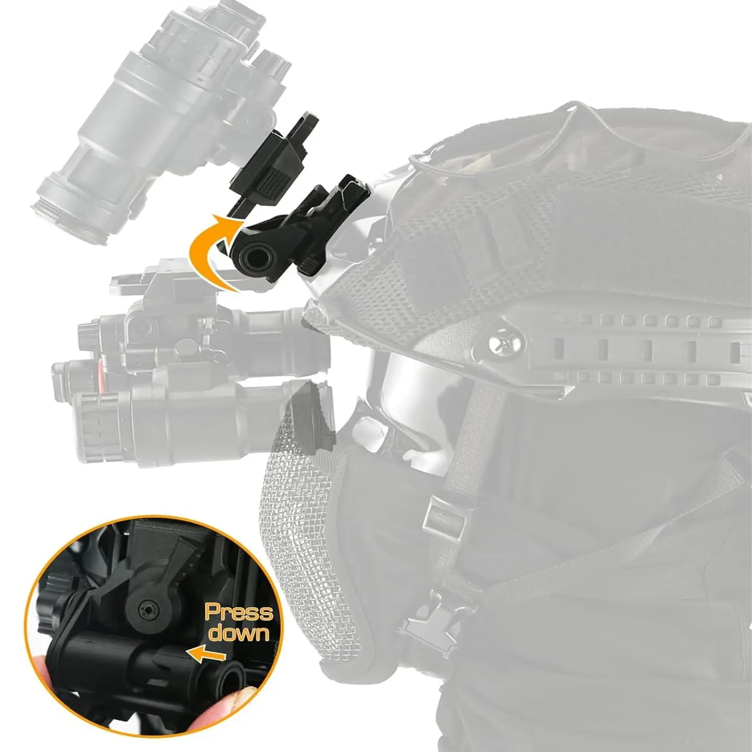 Soporte táctico de visión nocturna para casco L4G24 PVS15/18, soporte de gafas de Metal NVG, accesorios de combate para casco - imagen 5